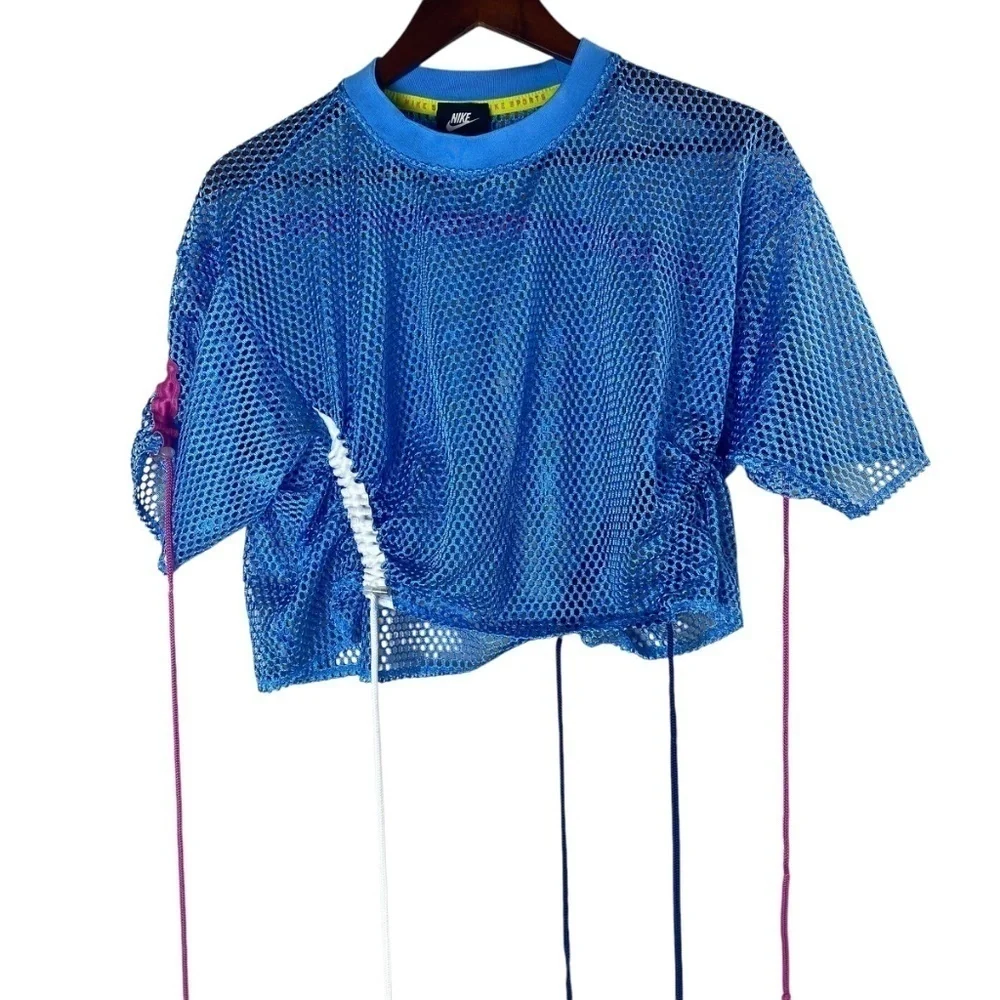 NIKE Sportswear NSP SS Mesh Top in Blue XS